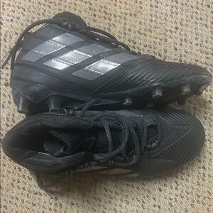 Adidas Black and Silver Soccer Cleats